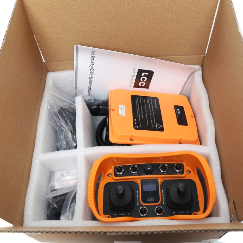 433 Mhz UHF LCC Q5000 + Joystick de guindaste de torre Controle remoto sem fio industrial para equipamentos pesados ​​de guindaste