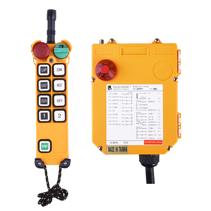 Chave de controle industrial sem fio F24-8D Controle remoto de manuseio de materiais