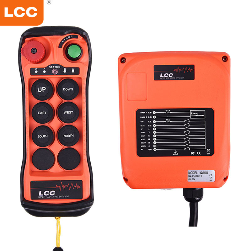Q600 UHF interruptor de rádio sem fio 6 botão Industrial Crane Remote Control LCC Controlador remoto