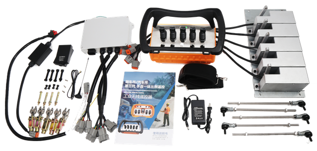 Controle remoto sem fio personalizado BT500 para guindastes montados em caminhão: possui joysticks proporcionais e controle analógico, suportando os modos manual e automático