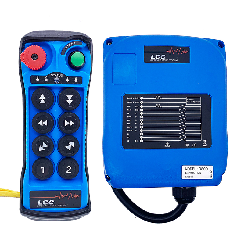 Q800 380V 220V 36V 24V UHF 8 Button RF Controller Remote para Winching Forestry