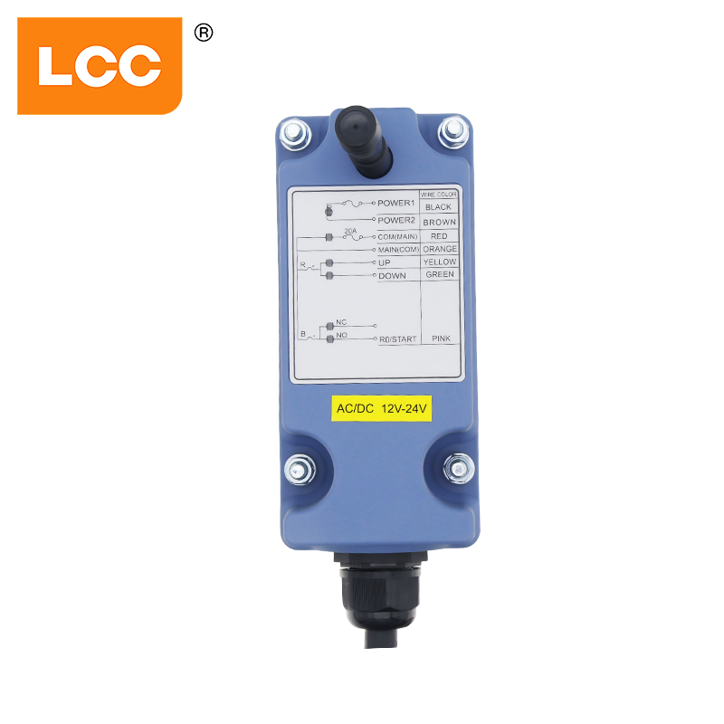 12V 24V LCC SAGA1-L4 Sistema de controle remoto de velocidade única com 4 botões, guincho de torre, rádio, guindaste, controle remoto